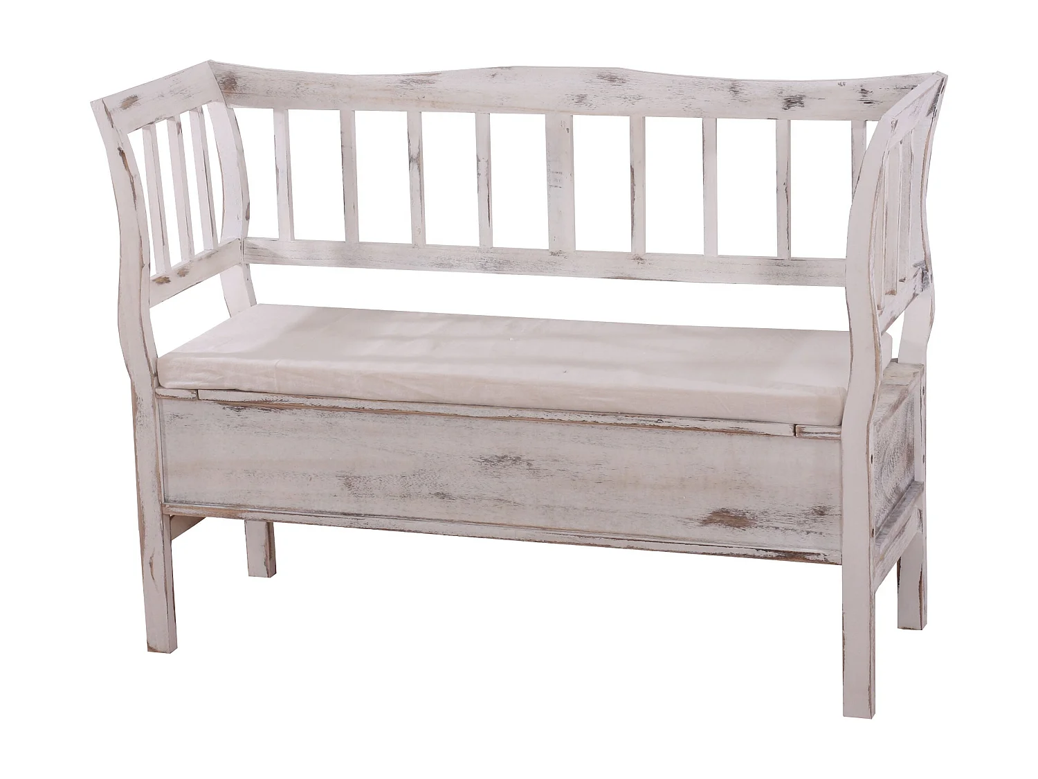Banc style vintage avec bois blanche 119 x 40 x 85 cm 04_0001171