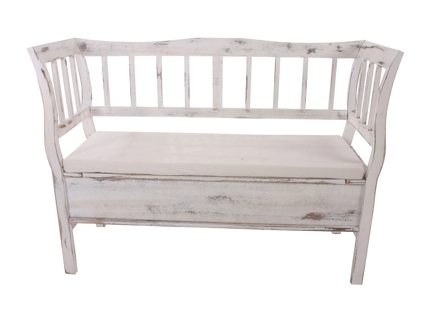 Banc style vintage avec bois blanche 119 x 40 x 85 cm 04_0001171