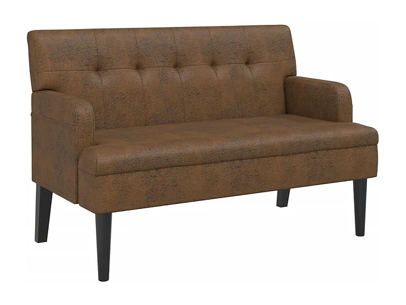 Banc canapé avec dossier PVC marron 112 x 65.5 x 75 cm DEC024651
