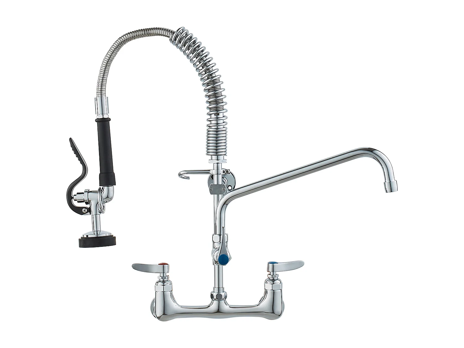 Robinet de Cuisine, SucceBuy Robinet d'Évier de Cuisine Mural Commercial - Avec Pulvérisateur de Pré-Rinçage, 53.3 cm