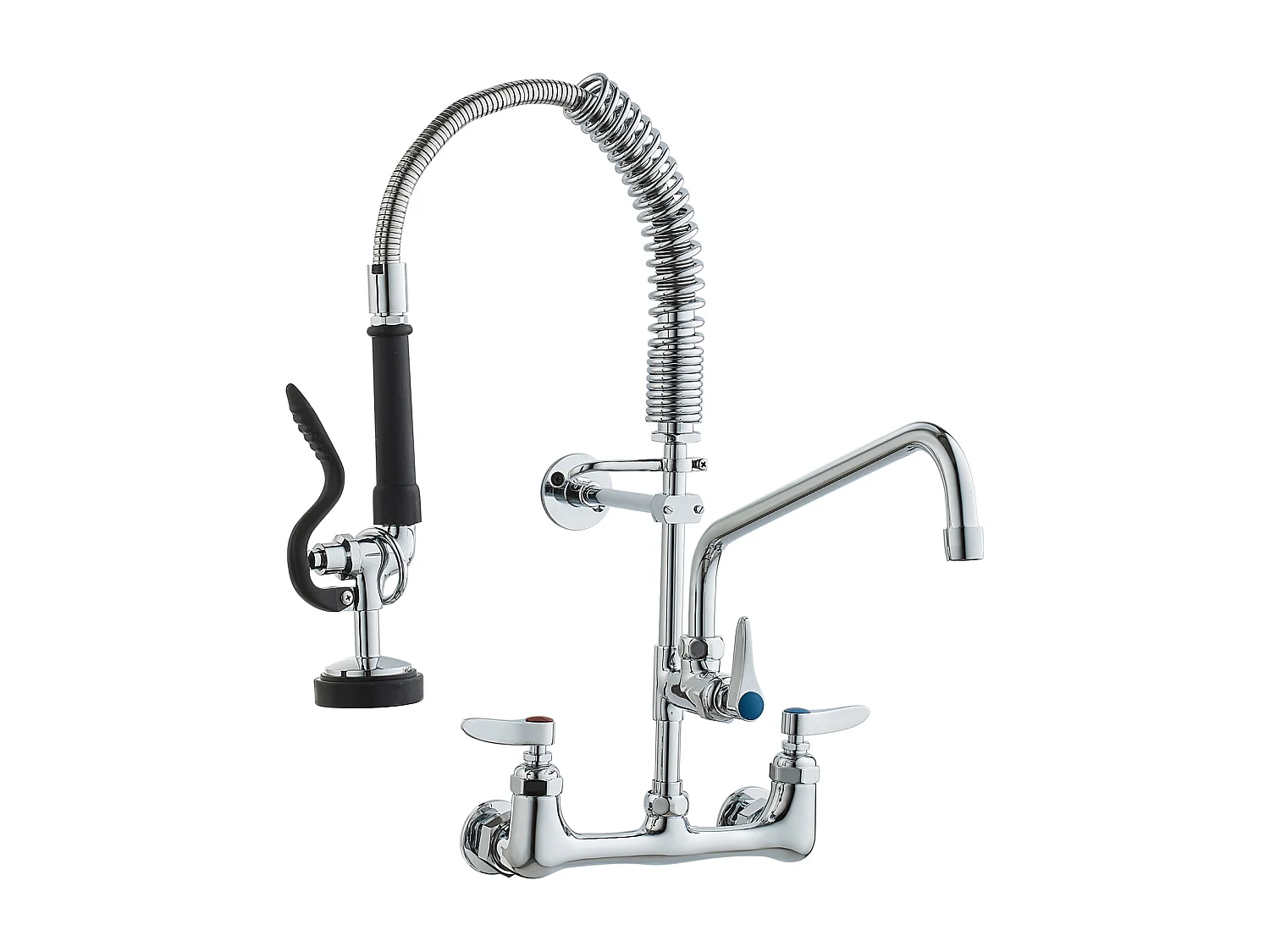 Robinet de Cuisine, SucceBuy Robinet d'Évier de Cuisine Mural Commercial - Avec Pulvérisateur de Pré-Rinçage, 53.3 cm