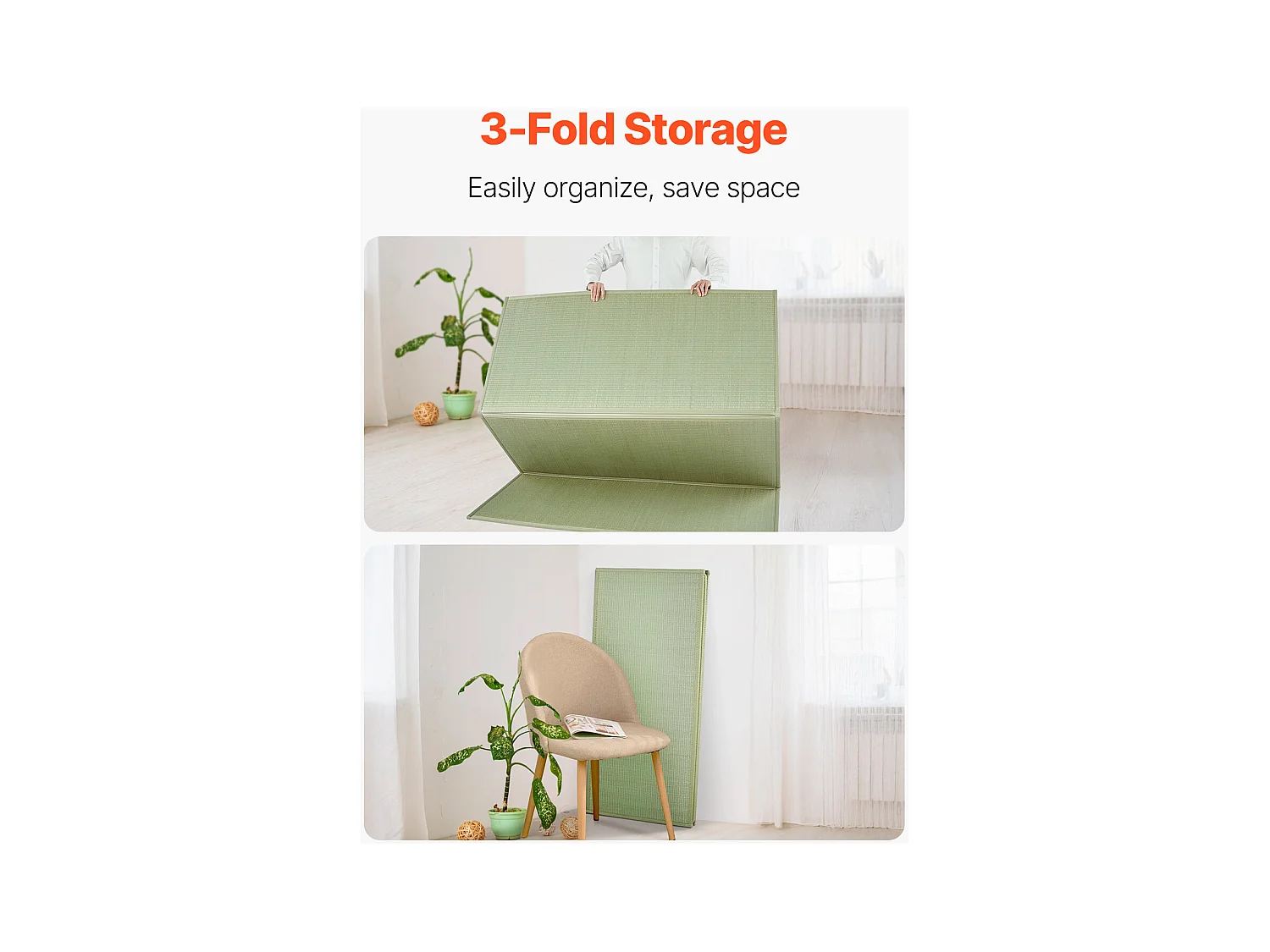 Tatami Japonais SucceBuy Tapis de Tatami Japonais Pliable King Size, Matelas Antidérapant en Herbe de Jonc