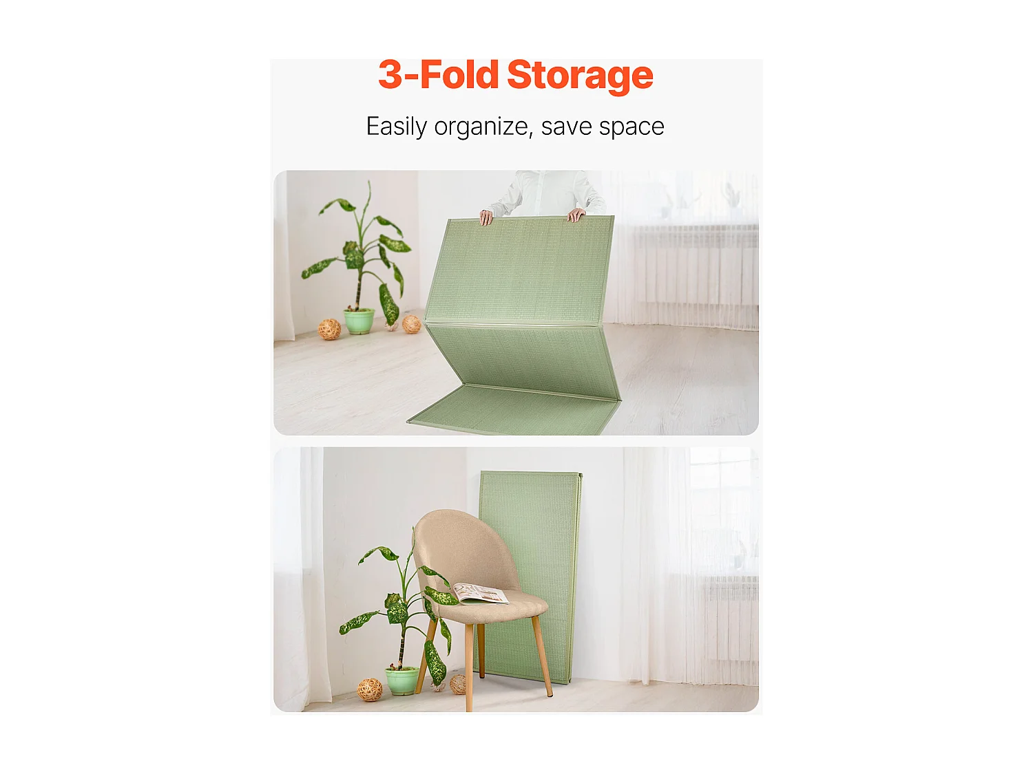 Tatami Japonais SucceBuy Tapis de Tatami Japonais Pliable Pleine Grandeur, Matelas Antidérapant en Herbe de Jonc