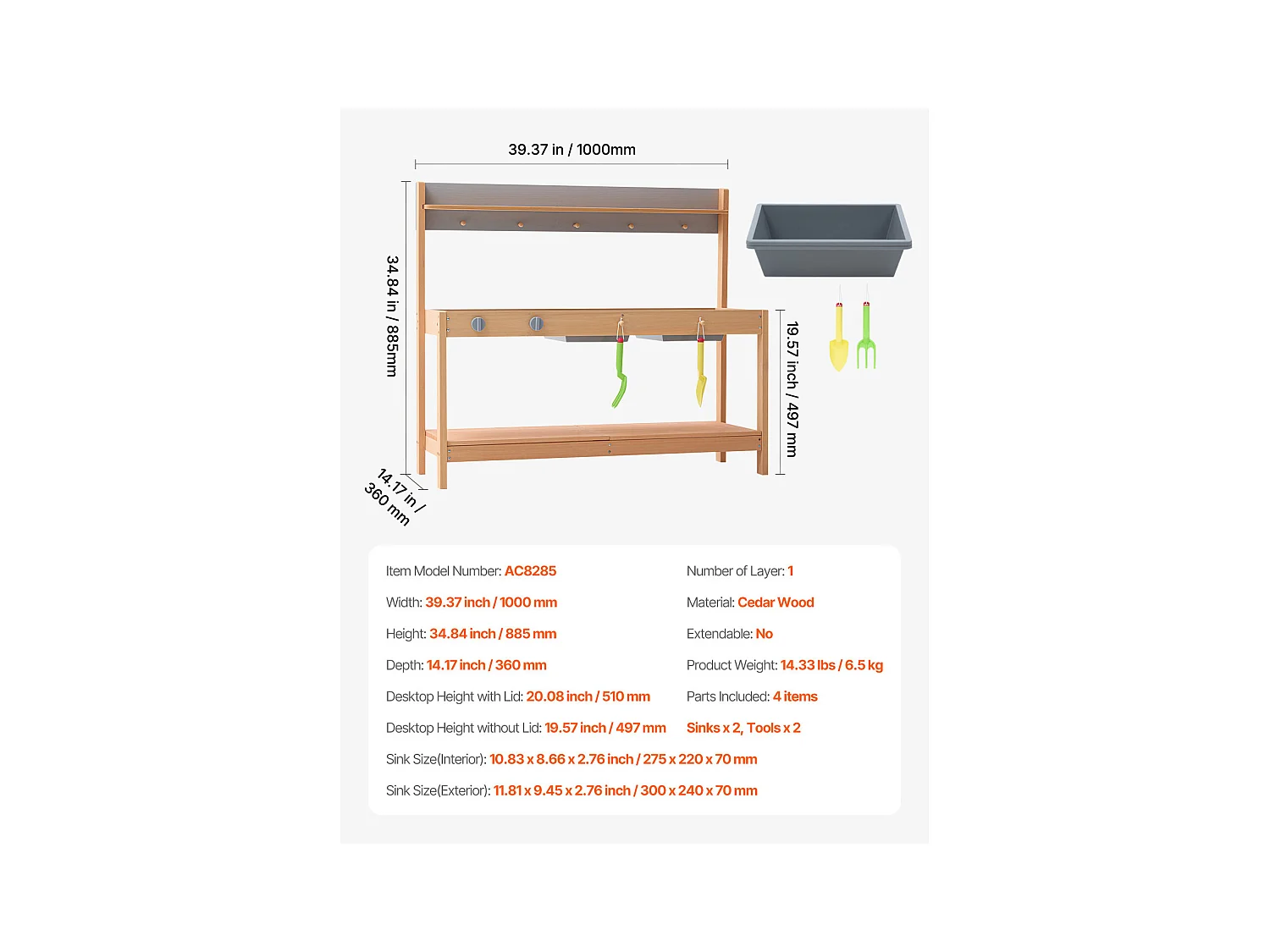 Kinderküche, SucceBuy Holzküche - Outdoor-Spielset für Kinder