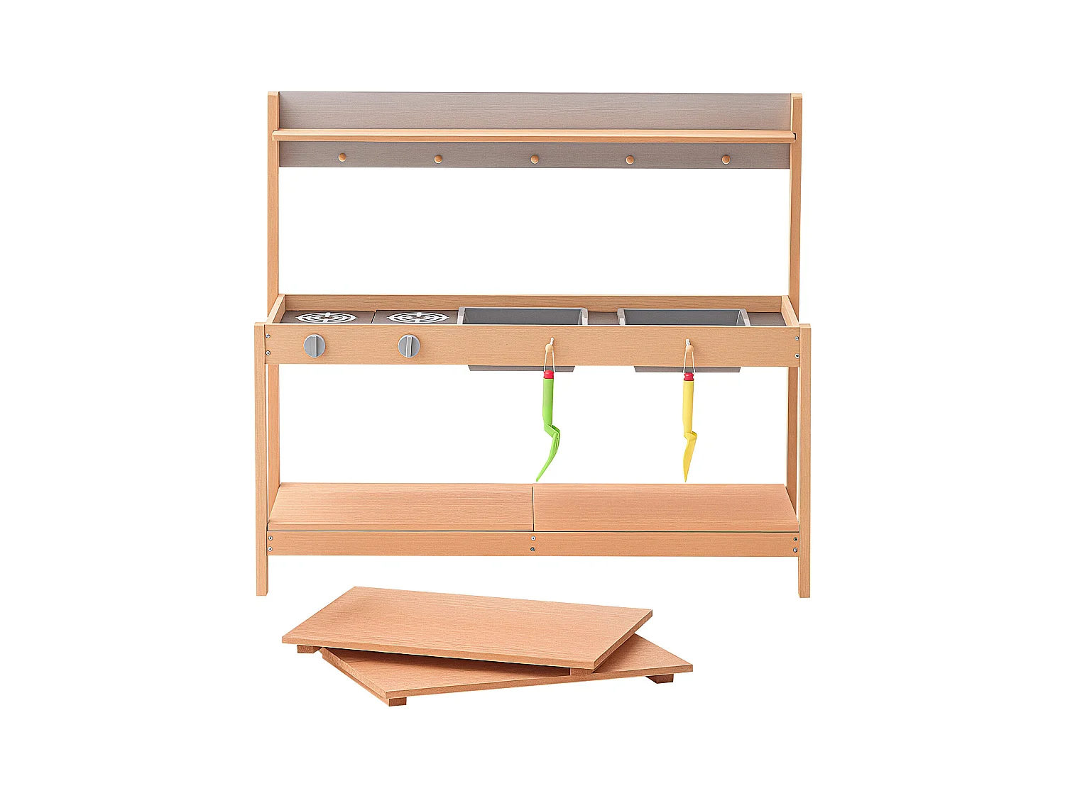 Cuisine pour Enfants, SucceBuy Cuisine en Bois - Ensemble de Jeux d'Extérieur pour Enfants