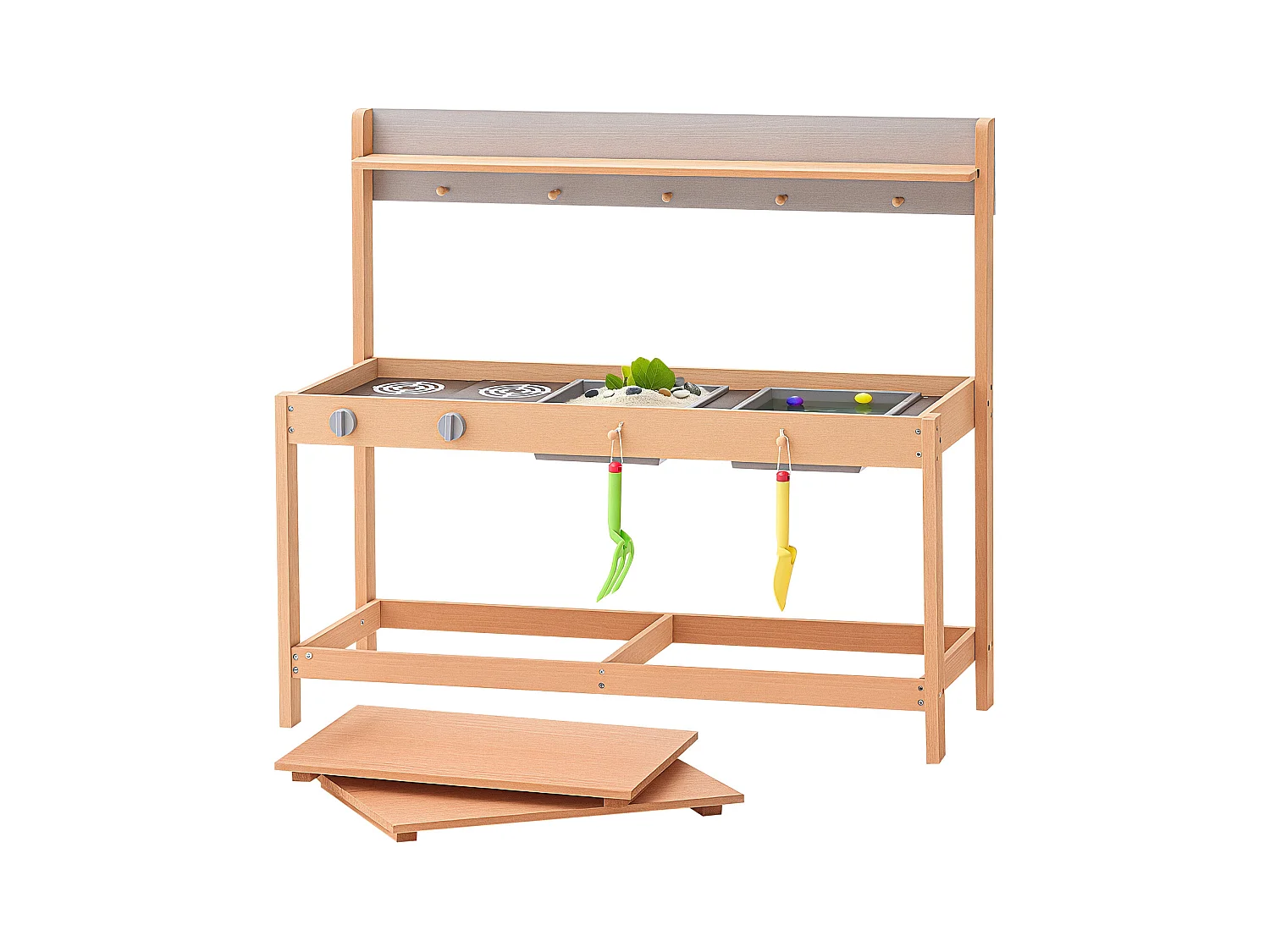 Cuisine pour Enfants, SucceBuy Cuisine en Bois - Ensemble de Jeux d'Extérieur pour Enfants