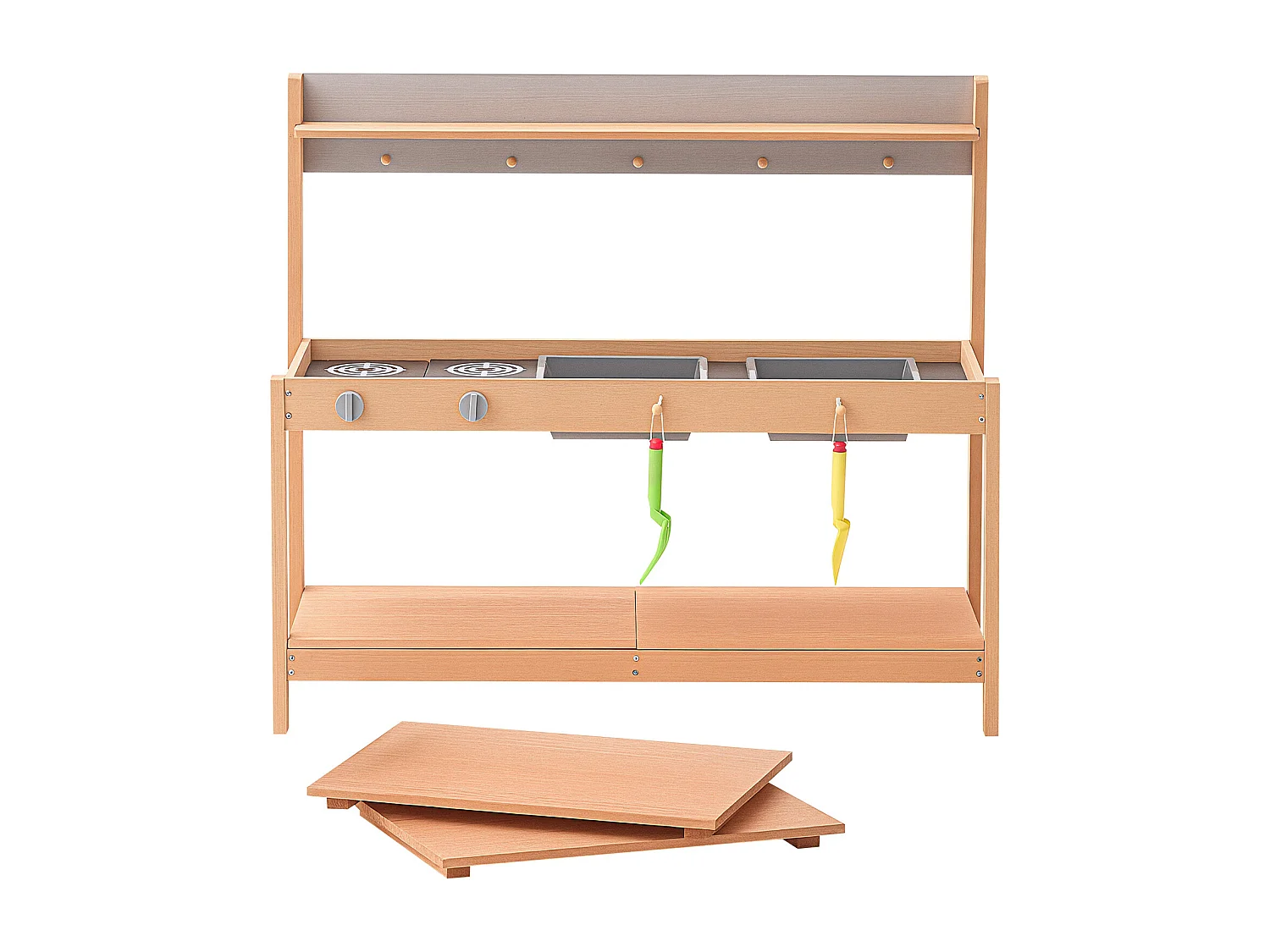 Cuisine pour Enfants, SucceBuy Cuisine en Bois - Ensemble de Jeux d'Extérieur pour Enfants