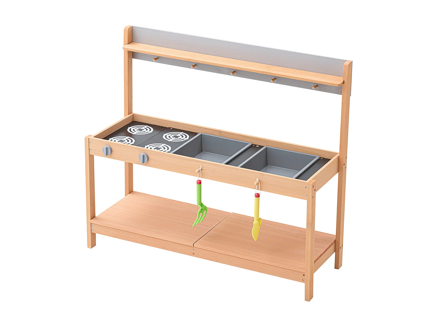 Cuisine pour Enfants, SucceBuy Cuisine en Bois - Ensemble de Jeux d'Extérieur pour Enfants