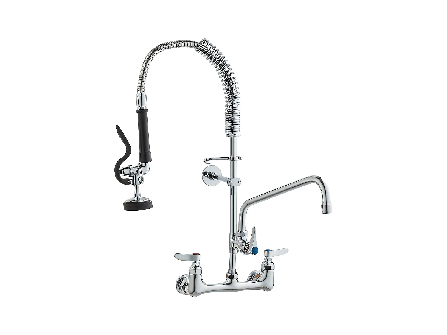 Keukenkraan, SucceBuy Commerciële Wandkraan - Met Voorspoelsproeier, 63.5 cm