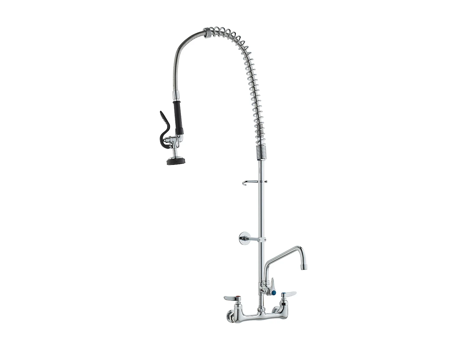 Robinet de Cuisine, SucceBuy Robinet d'Évier de Cuisine Mural Commercial - Avec Pulvérisateur de Pré-Rinçage, 111.8 cm