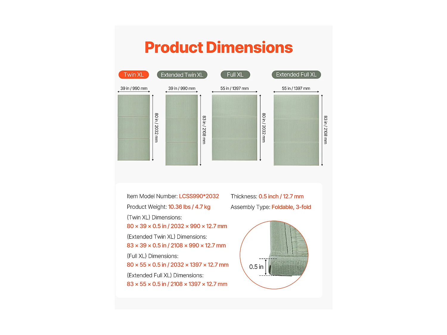 Tatami Japonais SucceBuy Tapis de Tatami Japonais Pliable Twin Size, Matelas Antidérapant en Herbe de Jonc