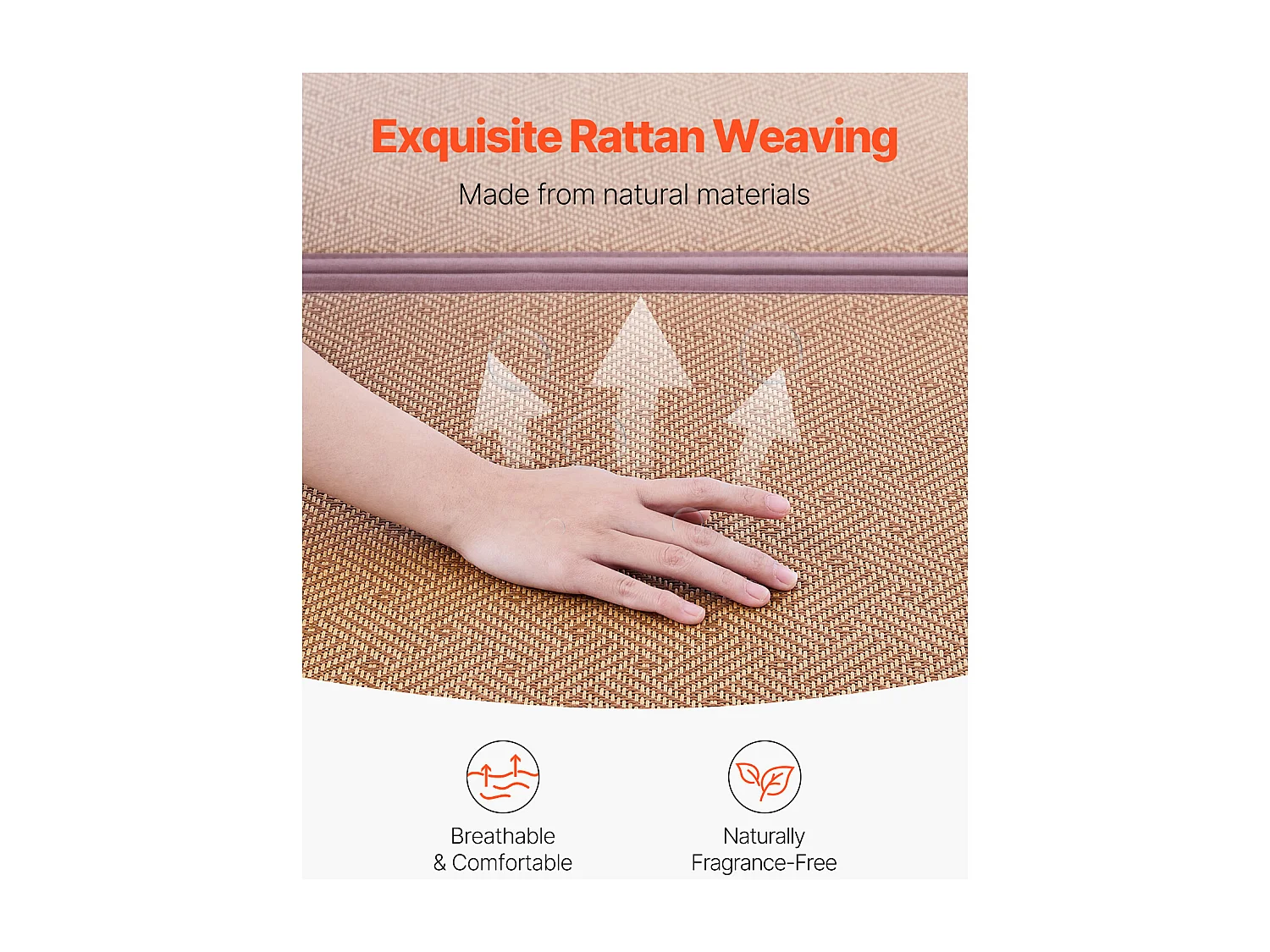 Tatami Japonais SucceBuy Tapis Tatami Japonais Pliable 203 x 140cm, Matelas en Rotin Naturel