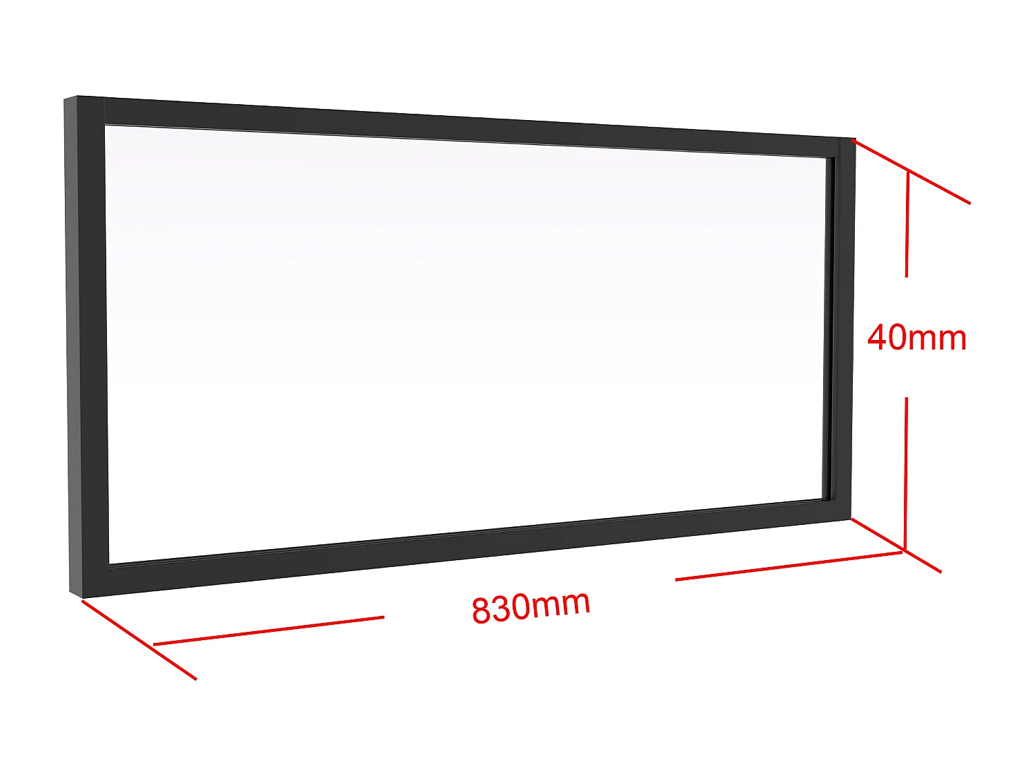 Imposte atelier en aluminium thermolaqué - L83 x H40 cm - Noir - SENECA