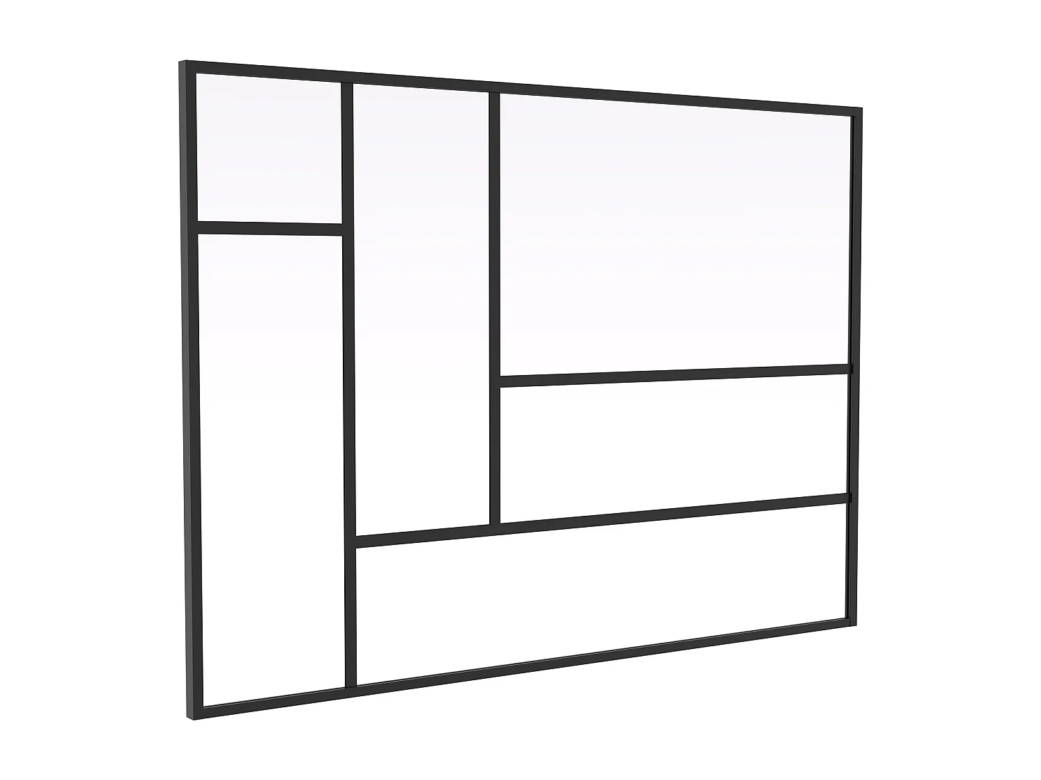 Verrière atelier design en aluminium thermolaqué 180x130 cm - Noir - ARTENA