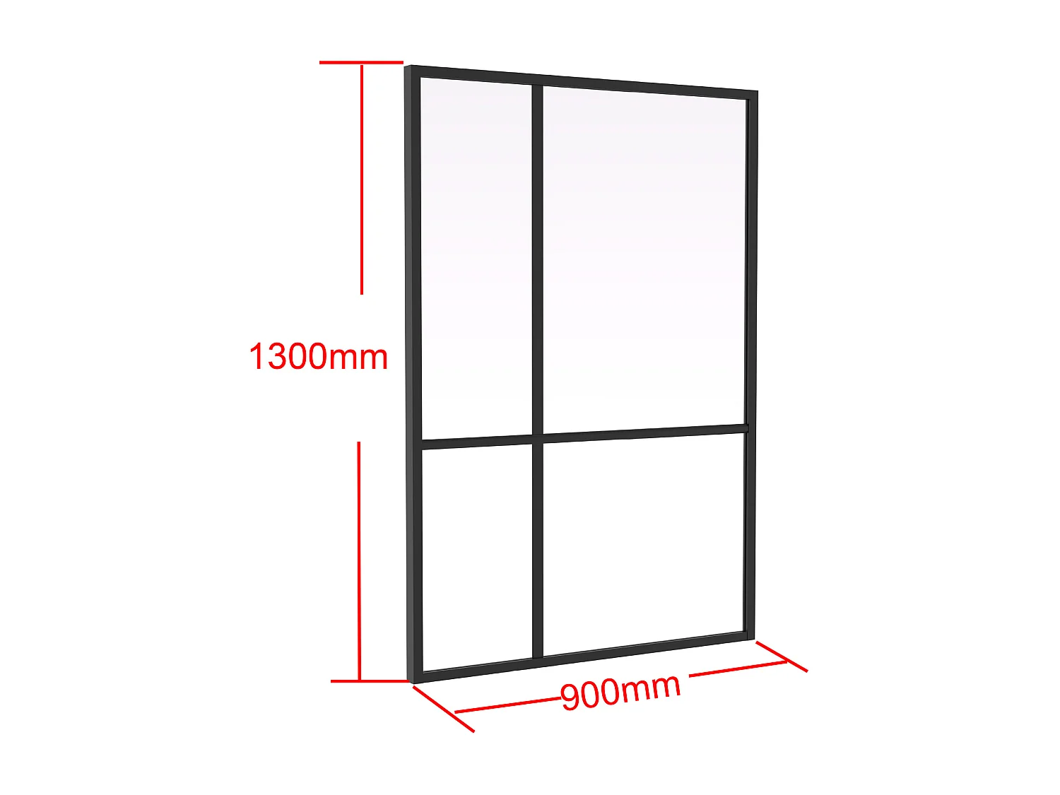 Verrière atelier design en aluminium thermolaqué - L90 x H130 - TONIBA