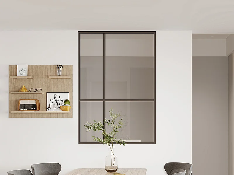 Verrière atelier design en aluminium thermolaqué - L90 x H130 - TONIBA