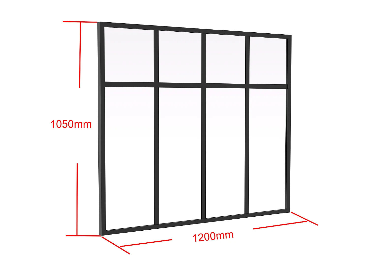 Verrière atelier design en aluminium thermolaqué - L120 x H105 - MAVORA