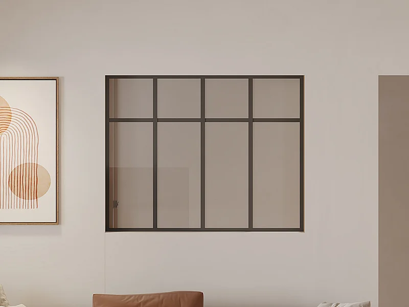 Verrière atelier design en aluminium thermolaqué - L120 x H105 - MAVORA