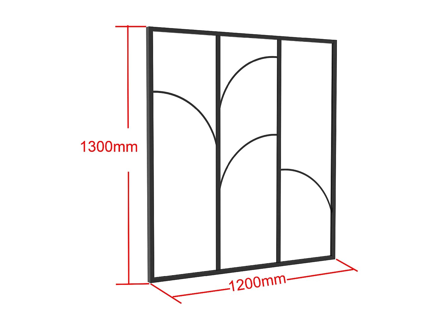 Verrière style art déco en aluminium thermolaqué - L120 x H130 - OLENA