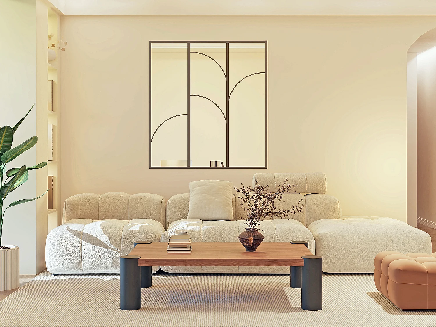 Verrière style art déco en aluminium thermolaqué - L120 x H130 - OLENA