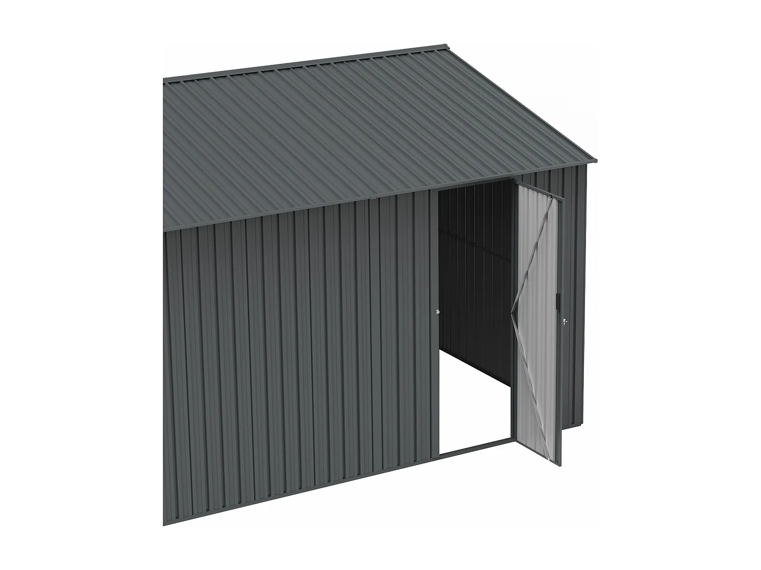 Garage en acier galvanisé avec porte de service- gris anthracite - 19 m² - RIDOSO