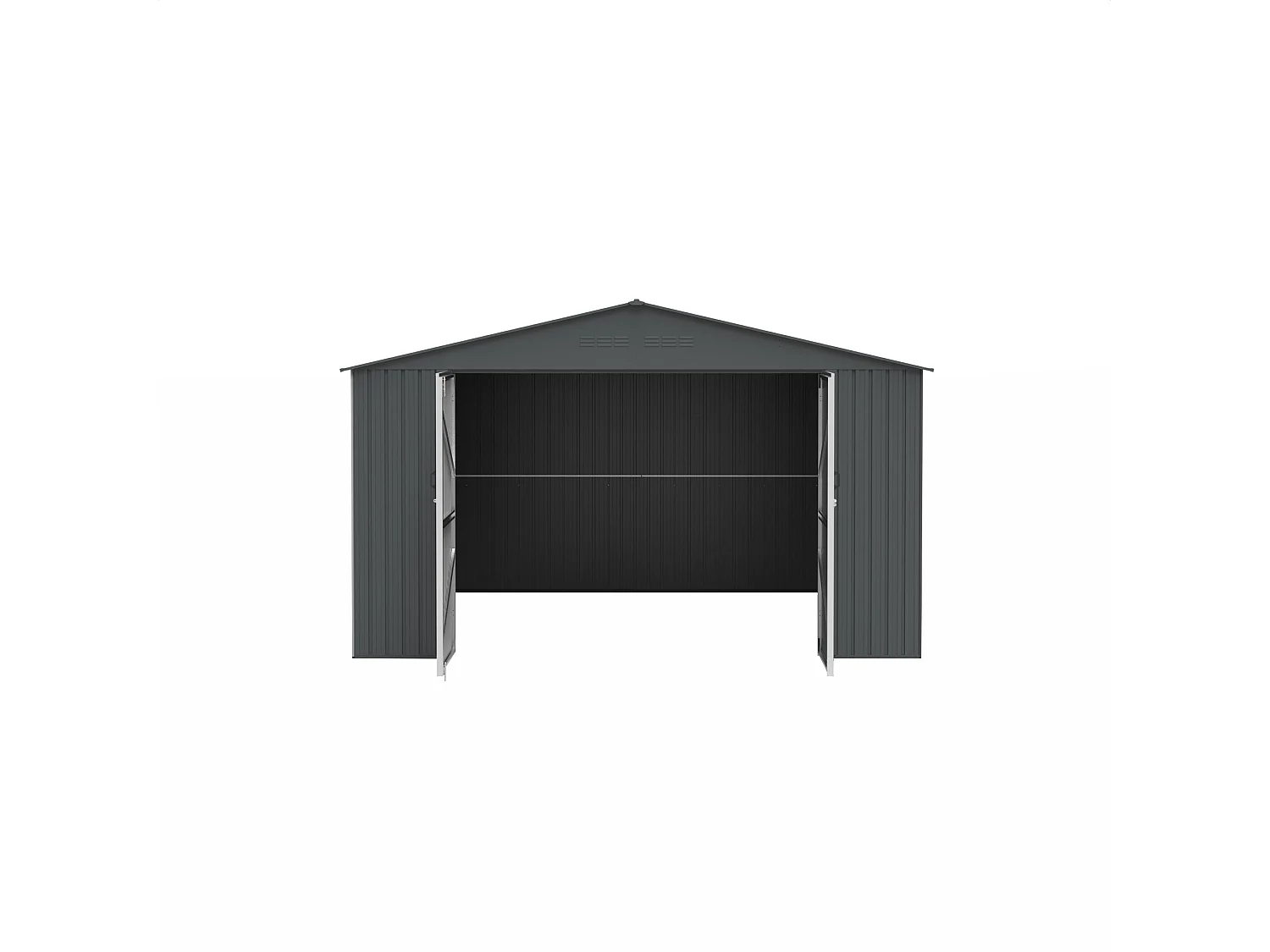 Garage en acier galvanisé avec porte de service- gris anthracite - 19 m² - RIDOSO