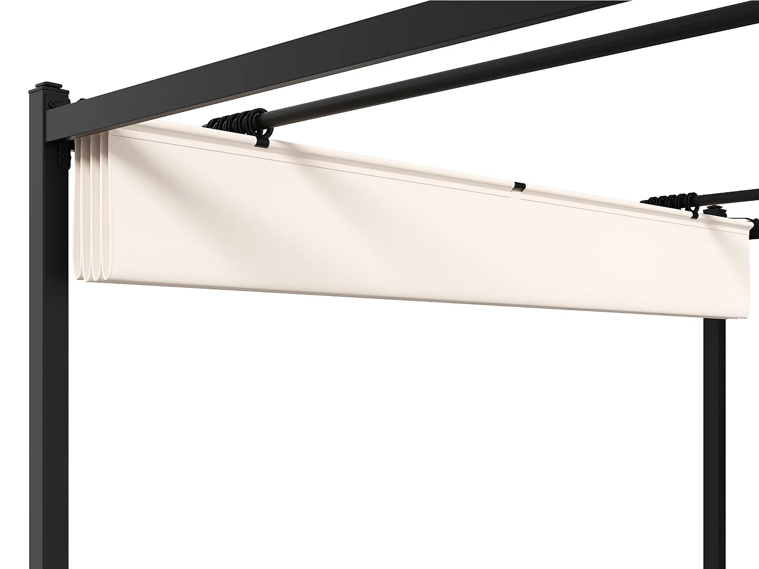 Pergola autoportante en acier avec toit rétractable - 5,3 m² - noir - MAZARA