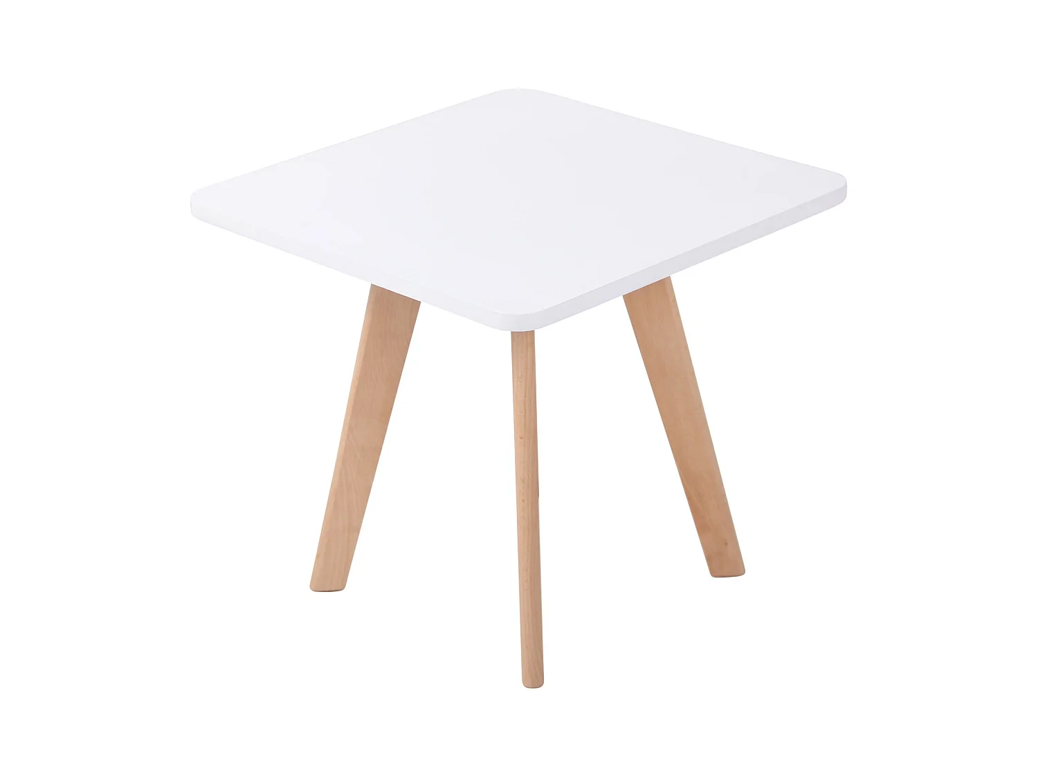 Table d'appoint angulaire style effet bois blanche 50 x 50 x 46 cm 10_0005514