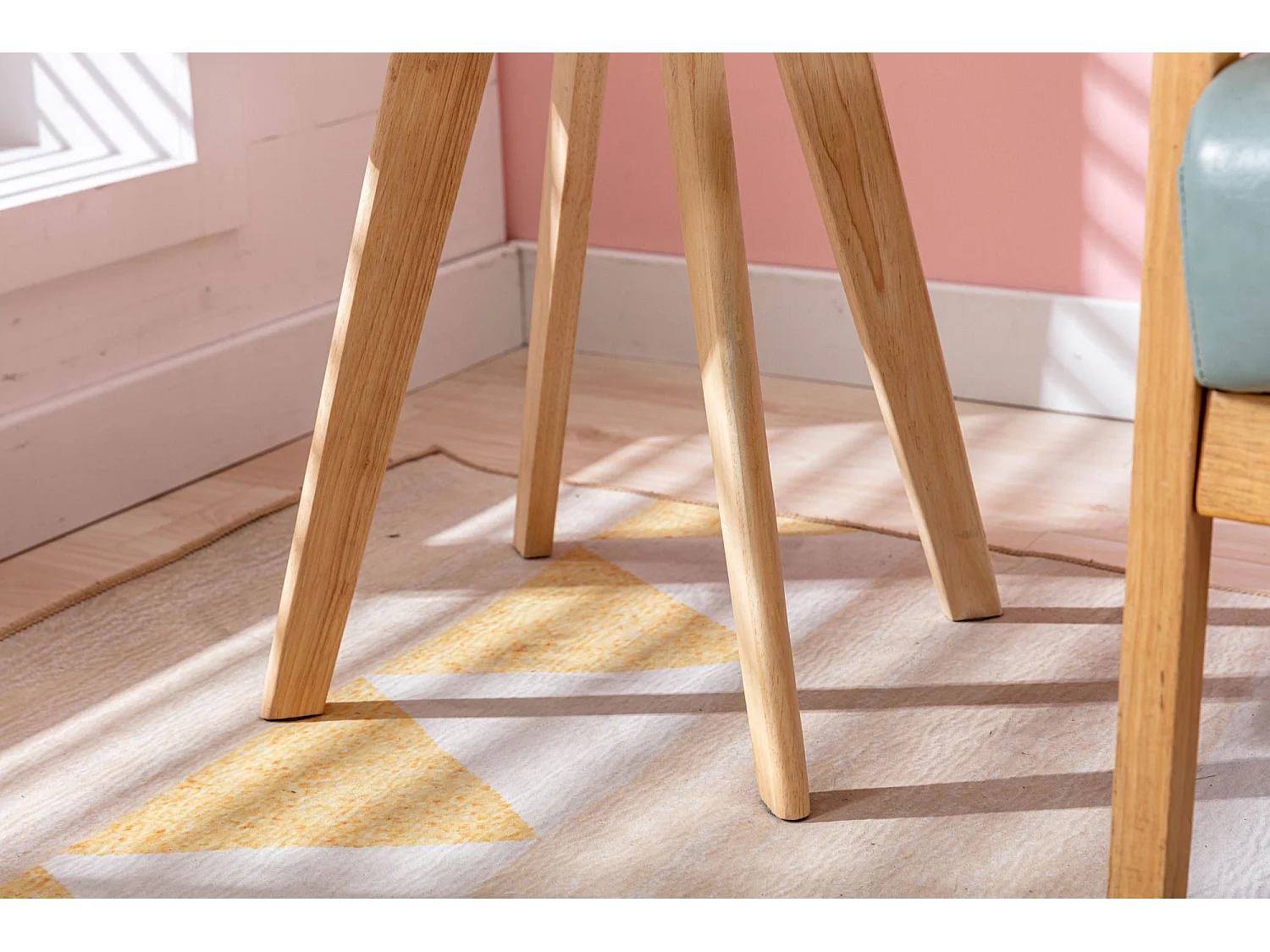 Table d'appoint angulaire style effet bois blanche 50 x 50 x 46 cm 10_0005514