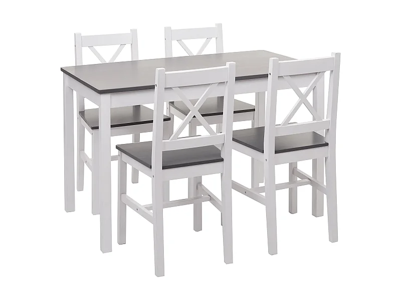 Lot de 4 chaises bois blanche 73 x 20 x 113 cm 04_0006732