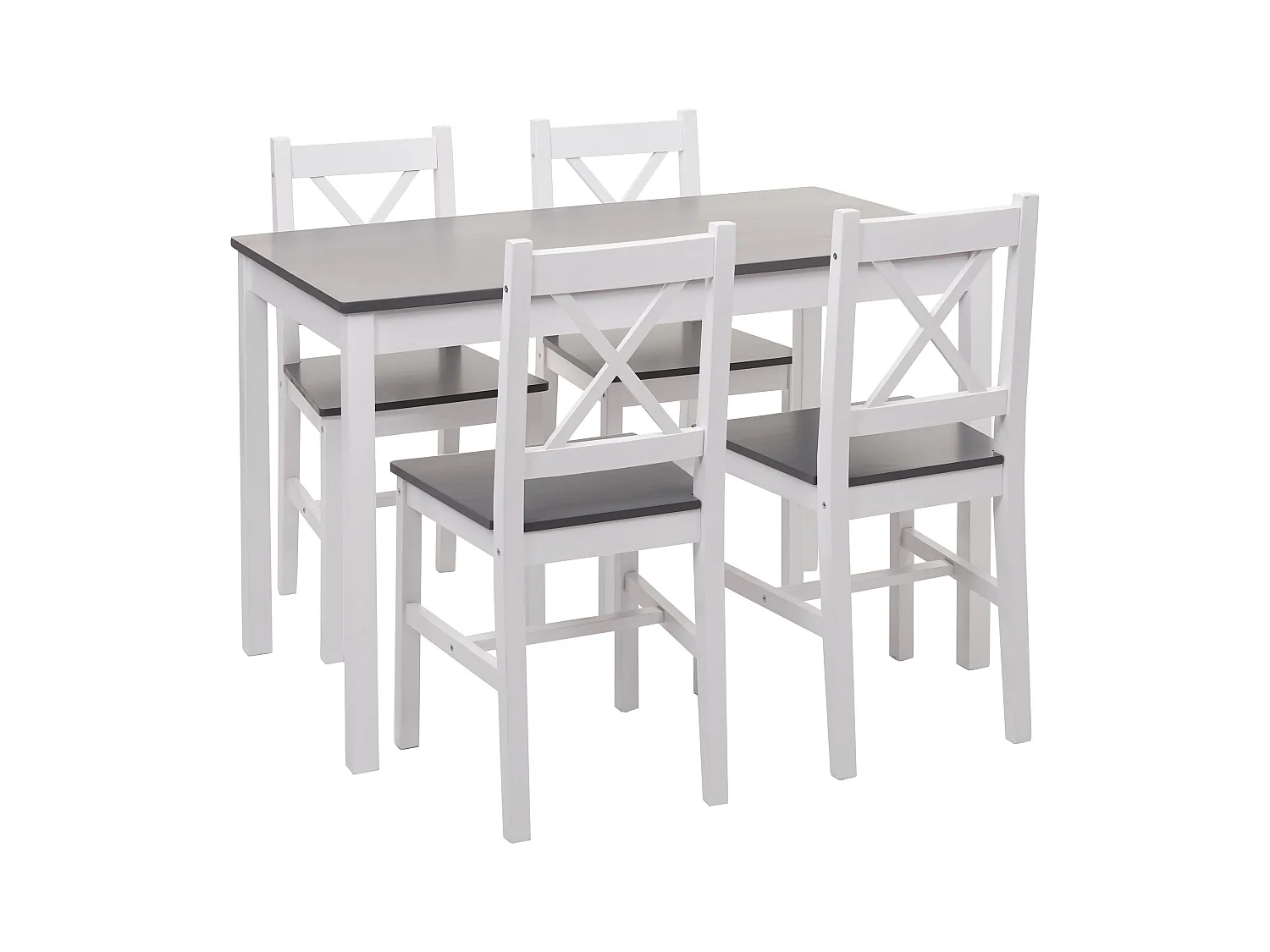Lot de 4 chaises bois blanche 73 x 20 x 113 cm 04_0006732