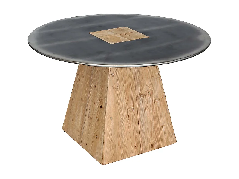 Table à manger ronde métal marron 120 x 120 x 74 cm 04_0008567