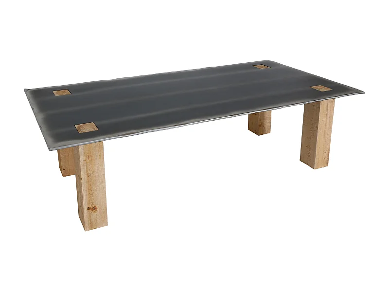 Table à manger design métal marron 240 x 100 x 77 cm 04_0008566