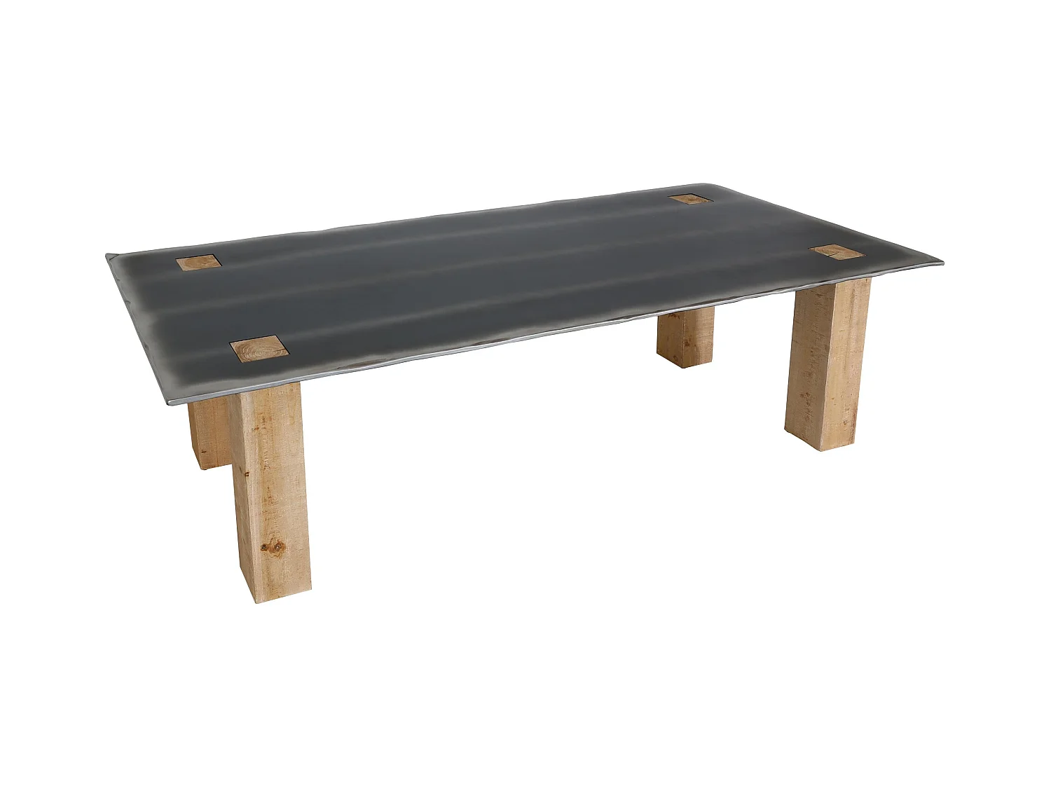 Table à manger design métal marron 240 x 100 x 77 cm 04_0008566