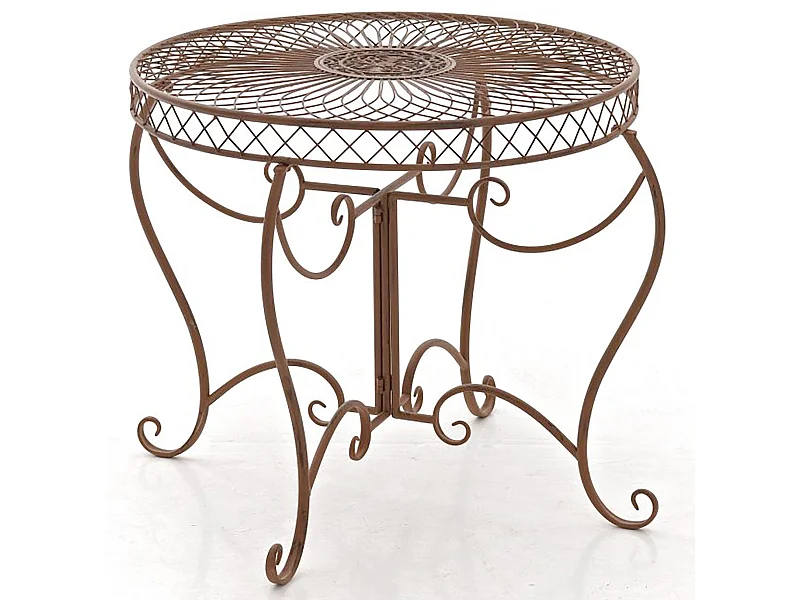 Table de jardin balcon métal marron 90 x 90 x 69 cm 10_0003052
