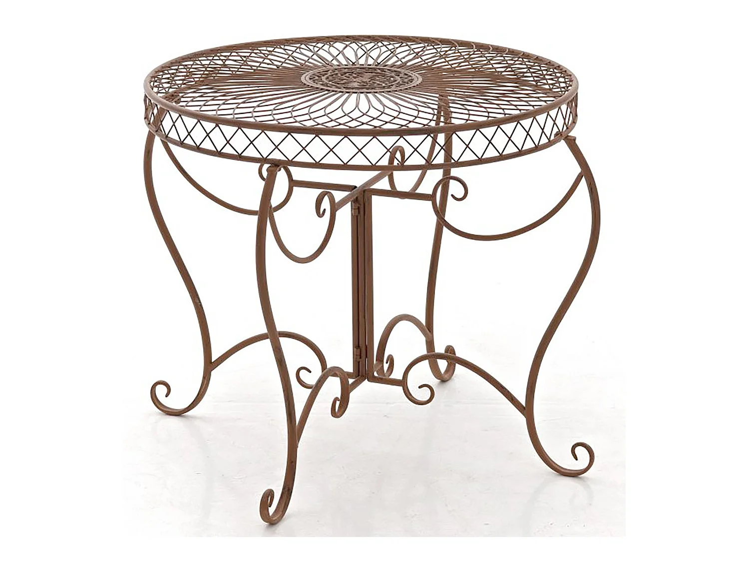 Table de jardin balcon métal marron 90 x 90 x 69 cm 10_0003052