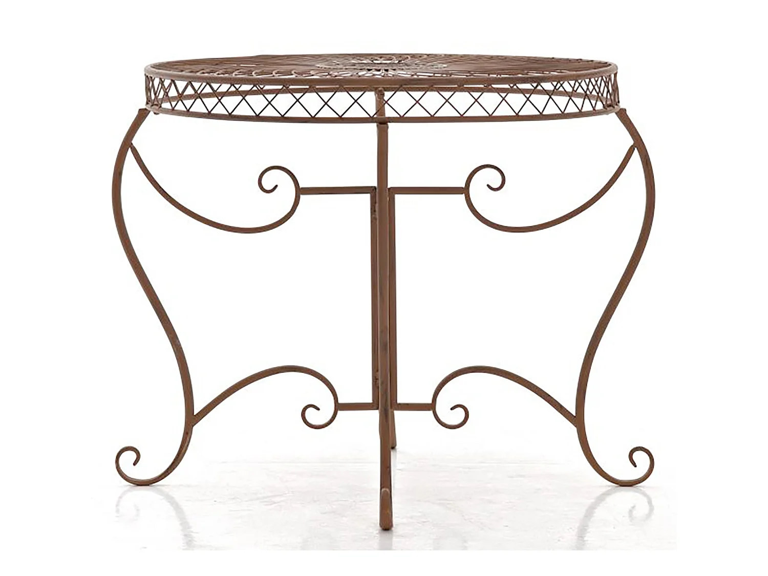 Table de jardin balcon métal marron 90 x 90 x 69 cm 10_0003052