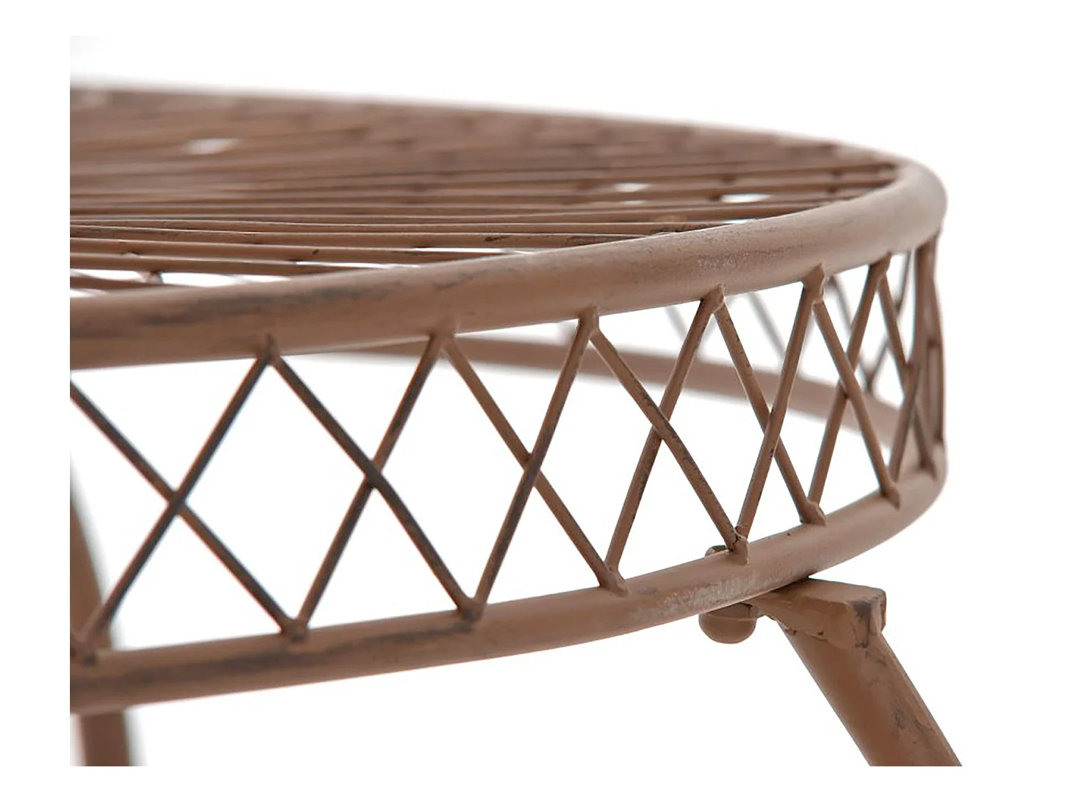 Table de jardin balcon métal marron 90 x 90 x 69 cm 10_0003052