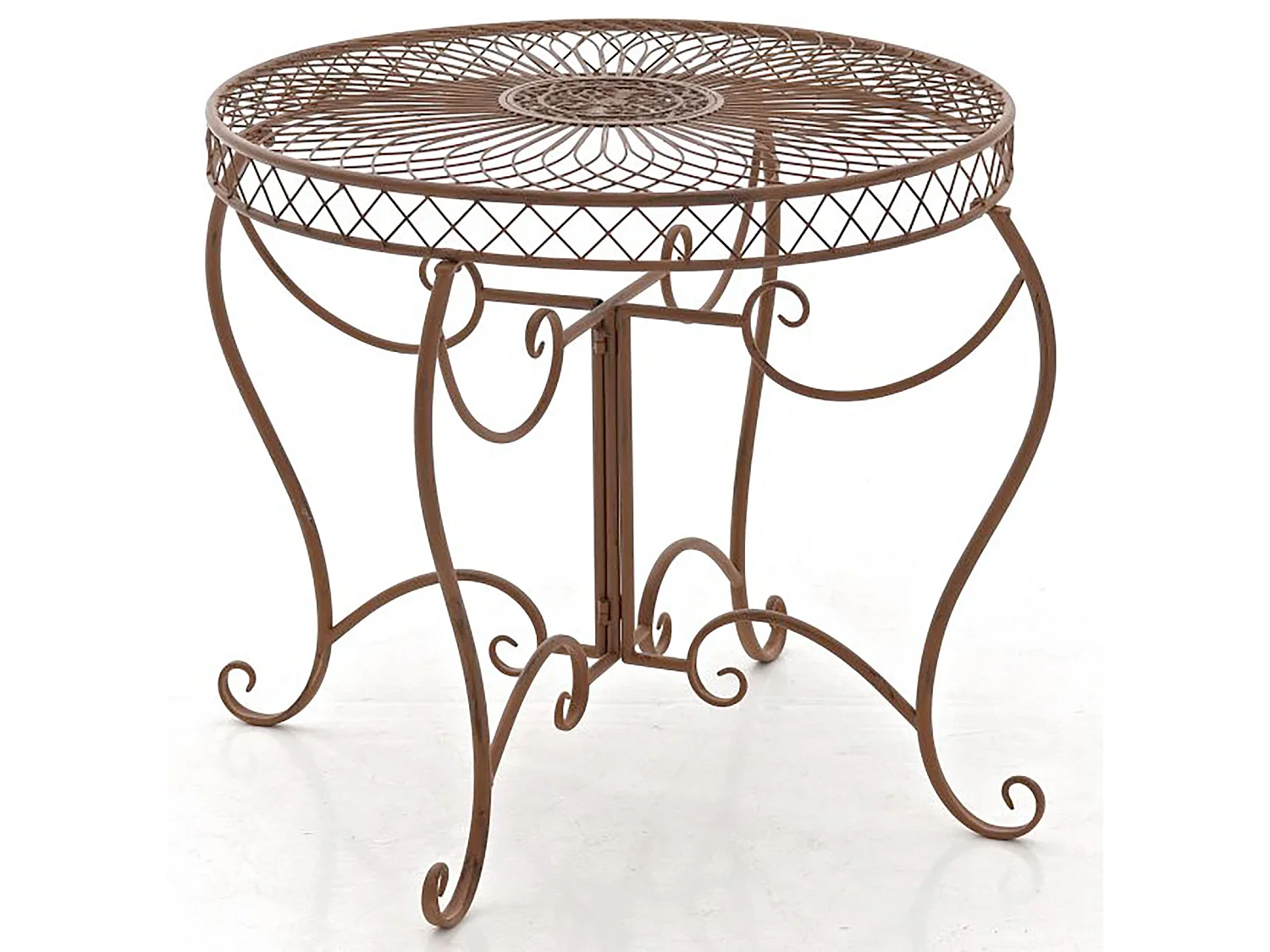 Table de jardin balcon métal marron 90 x 90 x 69 cm 10_0003052