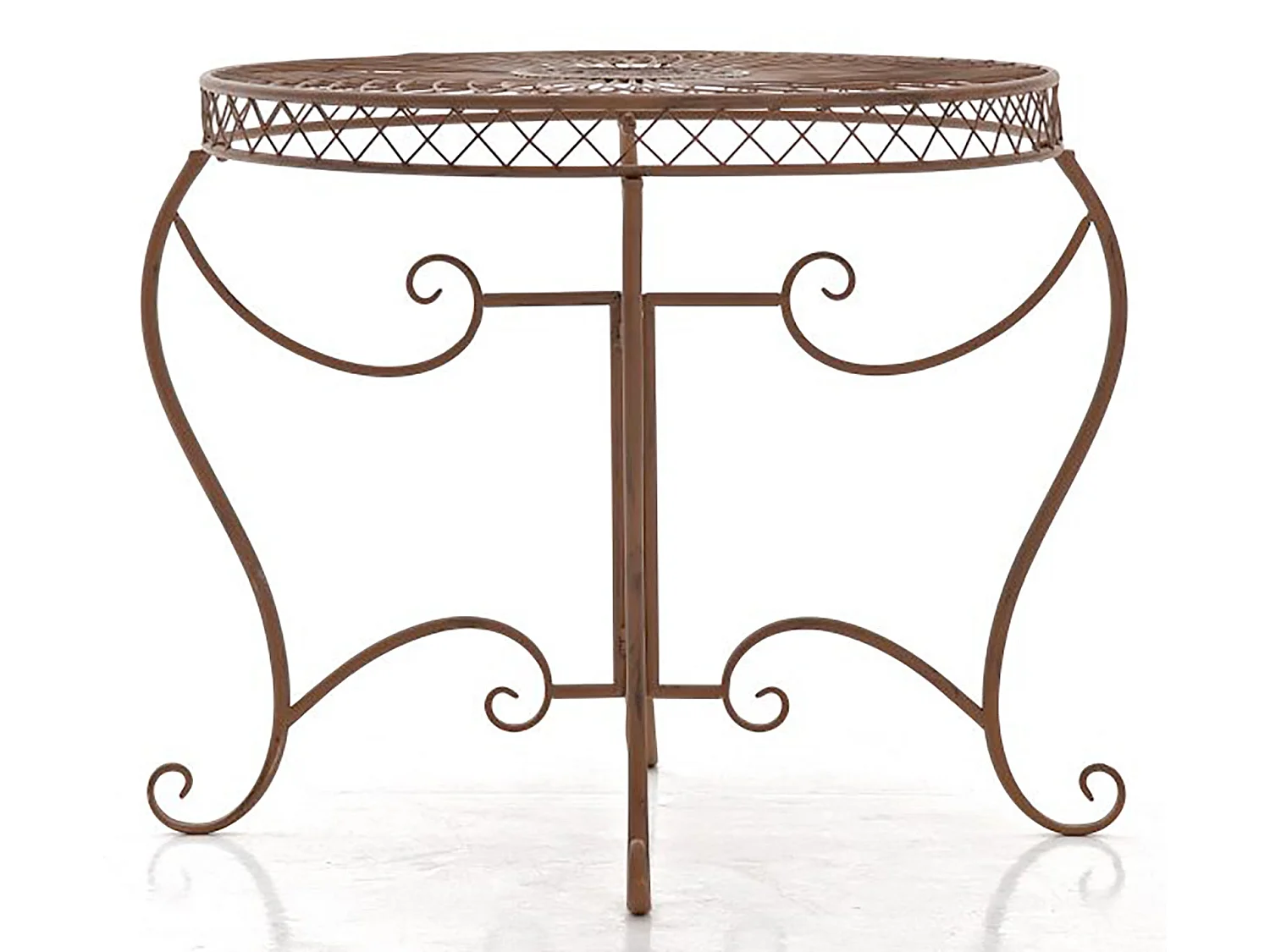 Table de jardin balcon métal marron 90 x 90 x 69 cm 10_0003052