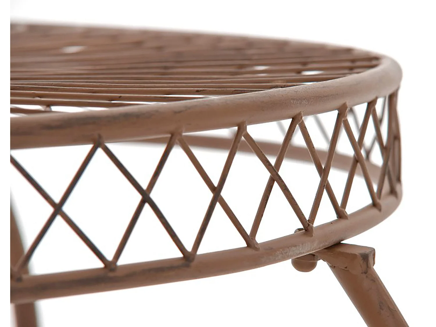 Table de jardin balcon métal marron 90 x 90 x 69 cm 10_0003052