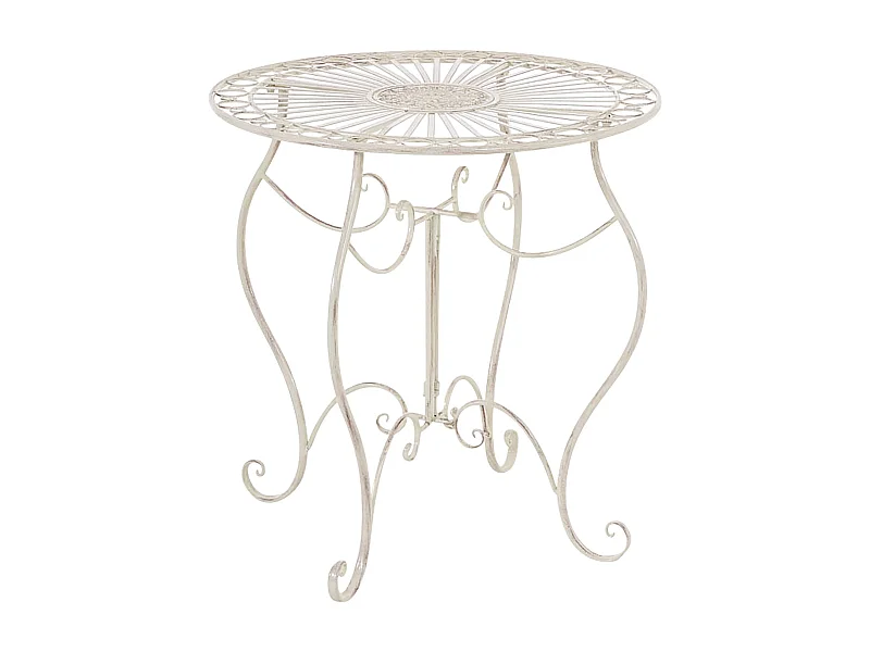 Table de jardin ronde crème 70 x 70 x 72 cm 10_0003046