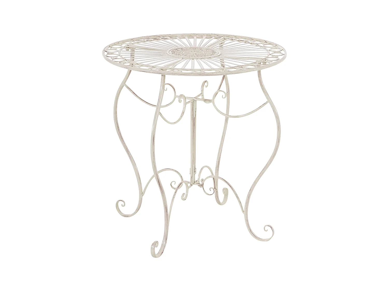 Table de jardin ronde crème 70 x 70 x 72 cm 10_0003046