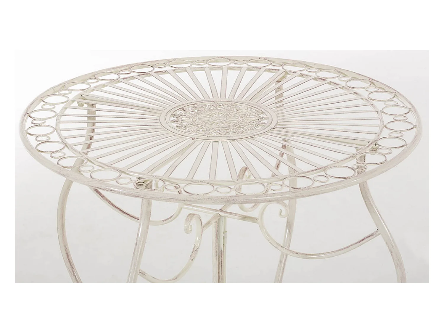 Table de jardin ronde crème 70 x 70 x 72 cm 10_0003046