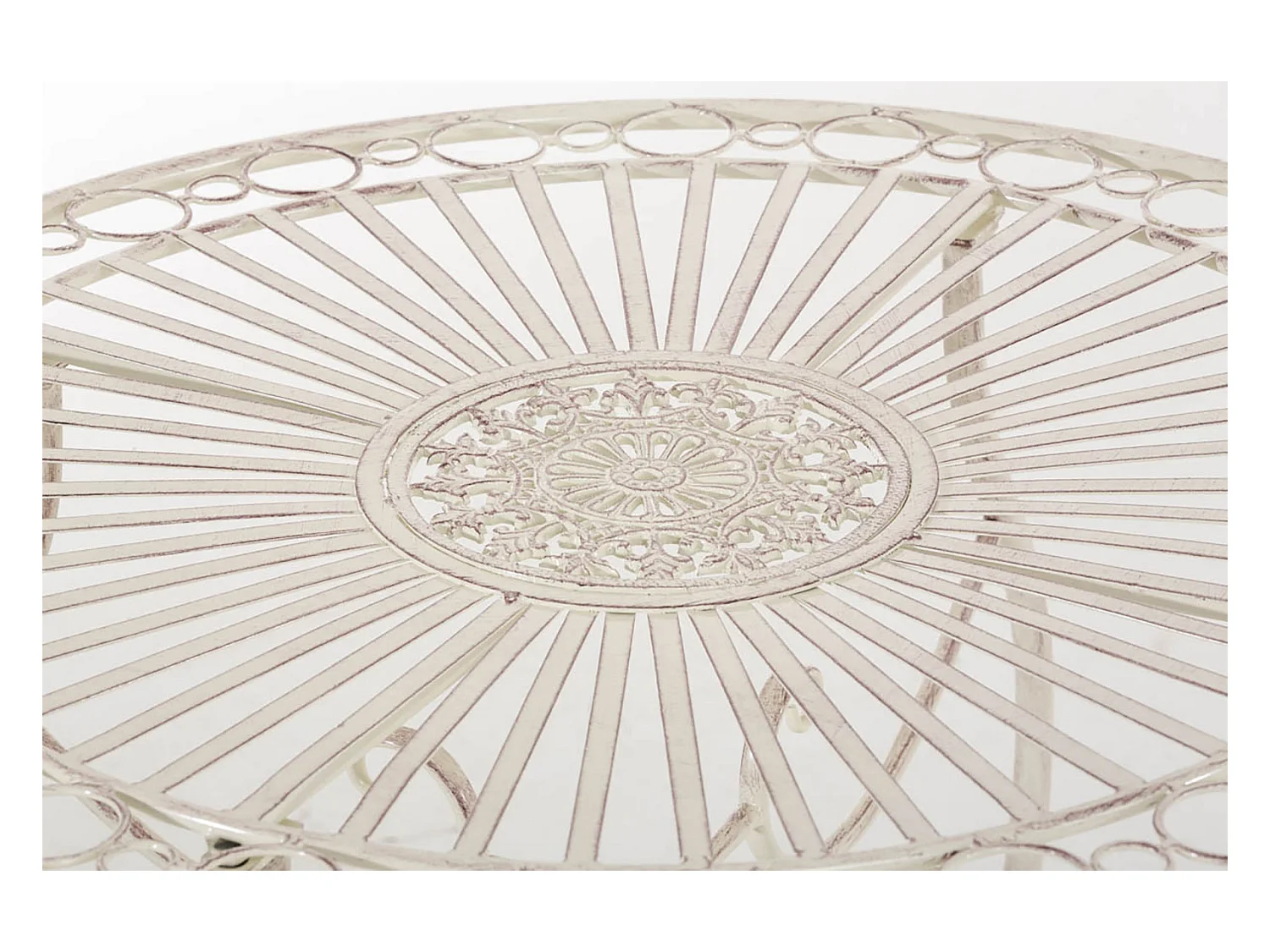 Table de jardin ronde crème 70 x 70 x 72 cm 10_0003046