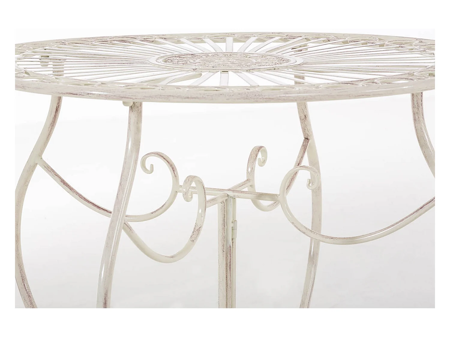 Table de jardin ronde crème 70 x 70 x 72 cm 10_0003046