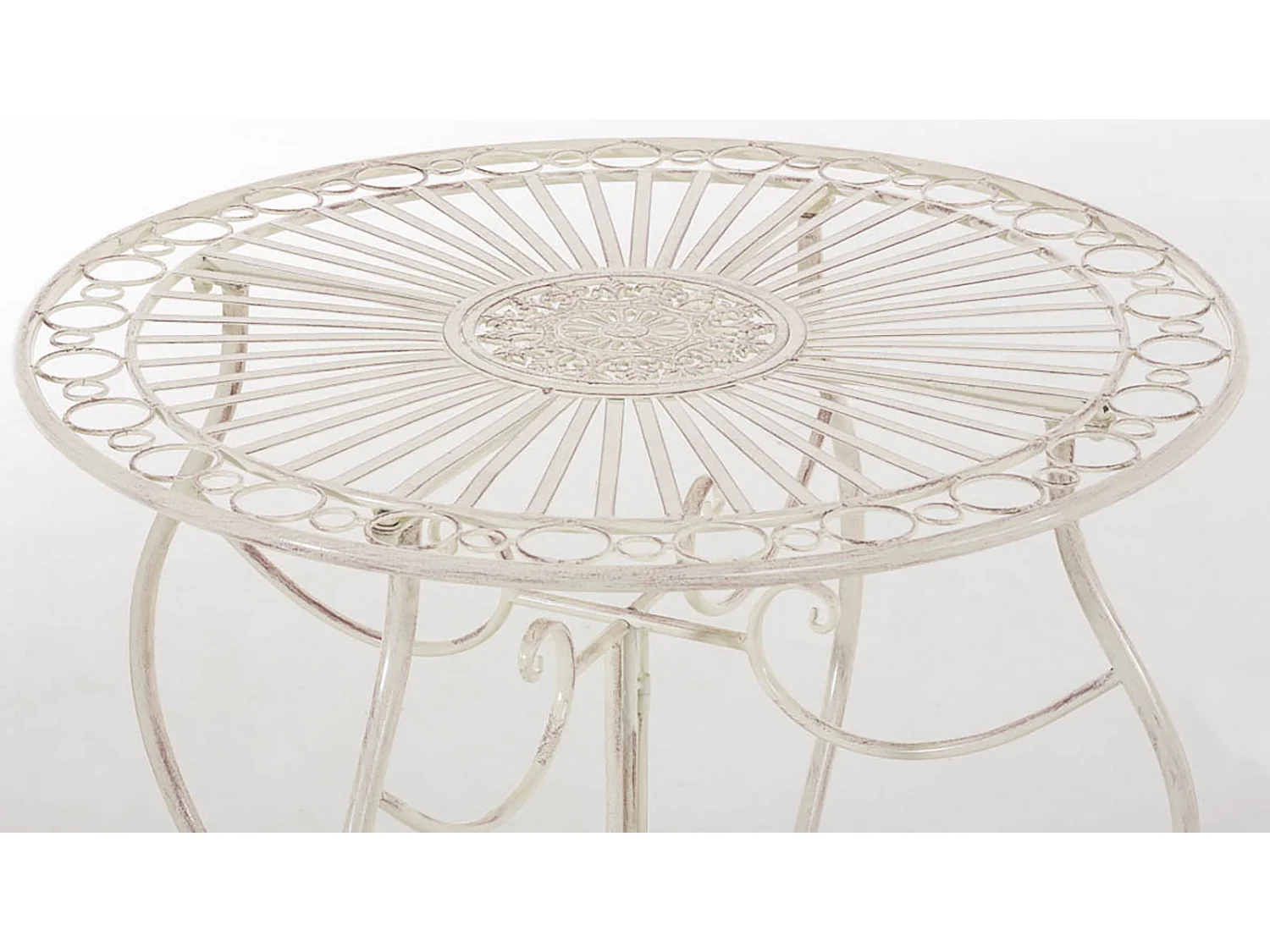 Table de jardin ronde crème 70 x 70 x 72 cm 10_0003046