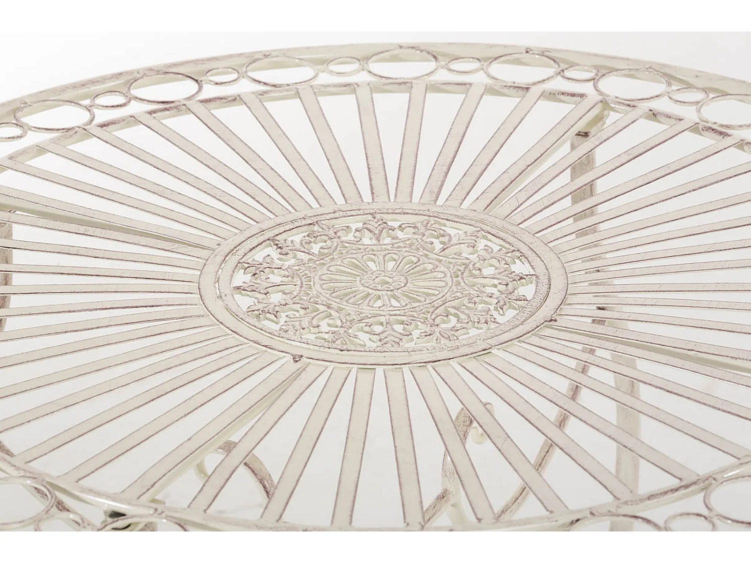 Table de jardin ronde crème 70 x 70 x 72 cm 10_0003046