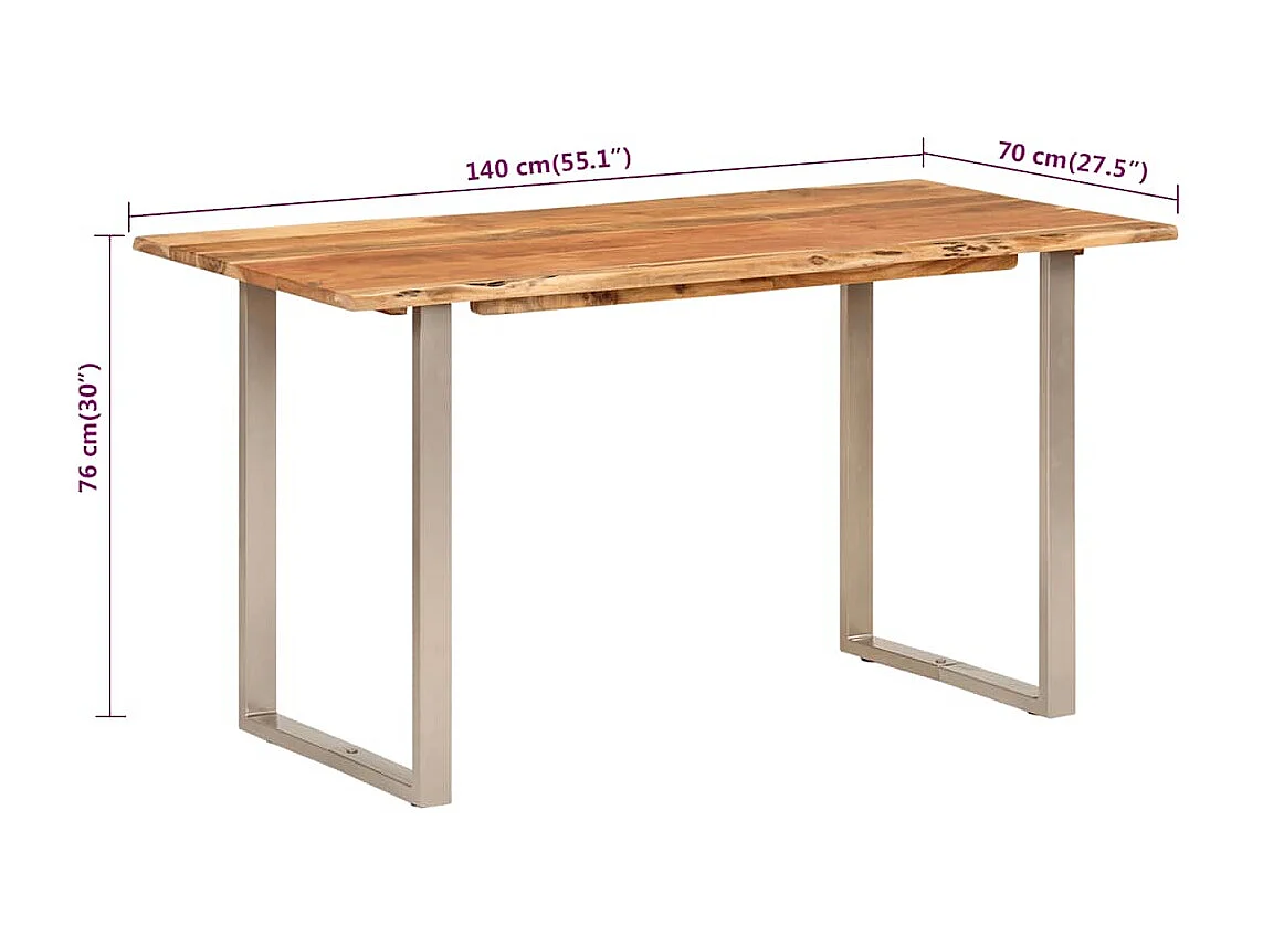 Table de salle à marron 140 x 70 x 76 cm DEC036602