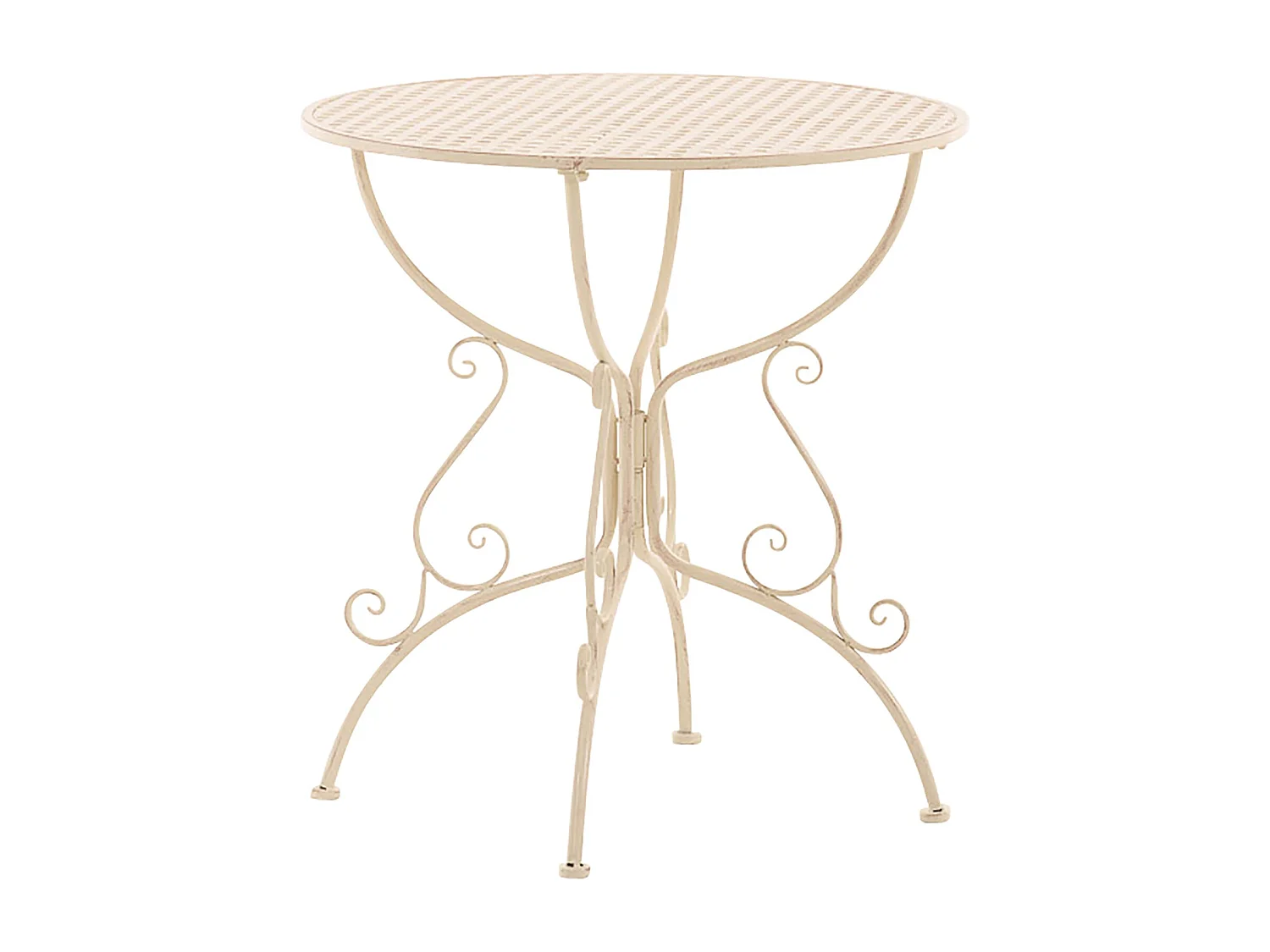 Table de jardin ronde métal crème 70 x 70 x 74 cm 10_0004006